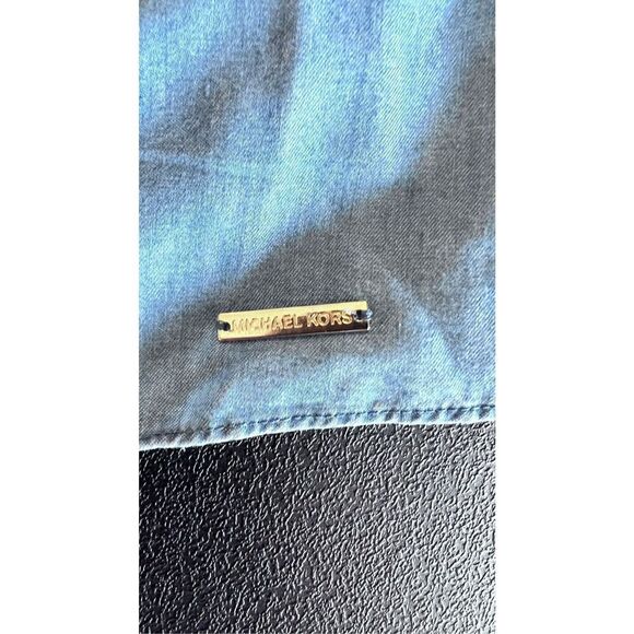 Michael Kors Women's Keyhole Back Short Sleeve Top Blue Sz Petites P/S NWT P1-87 - Picture 5 of 9